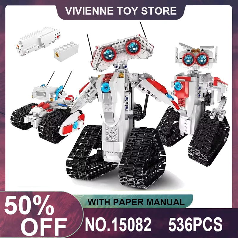 

Mould King 15082 Technical Robot Building Block The Remote Control 3 in 1 Changing Robot Toys Model Assembly Kids Christmas Gift