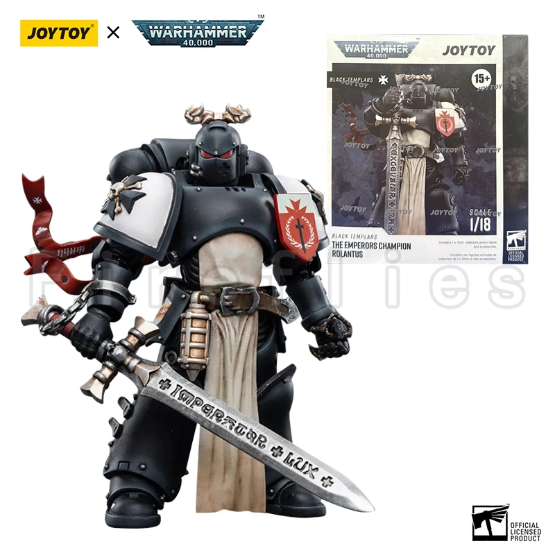 1/18 JOYTOY Action Figure 40K Black Templars The Emperors Champion Rolantus Re-issue Version Anime Collection Model Toy