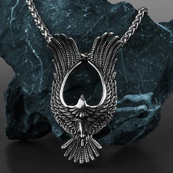 Retro High Quality Eagle Spread Wings Pendant Unisex Fashion Animal 316L Stainless Steel Pendant Jewelry Gift Wholesale