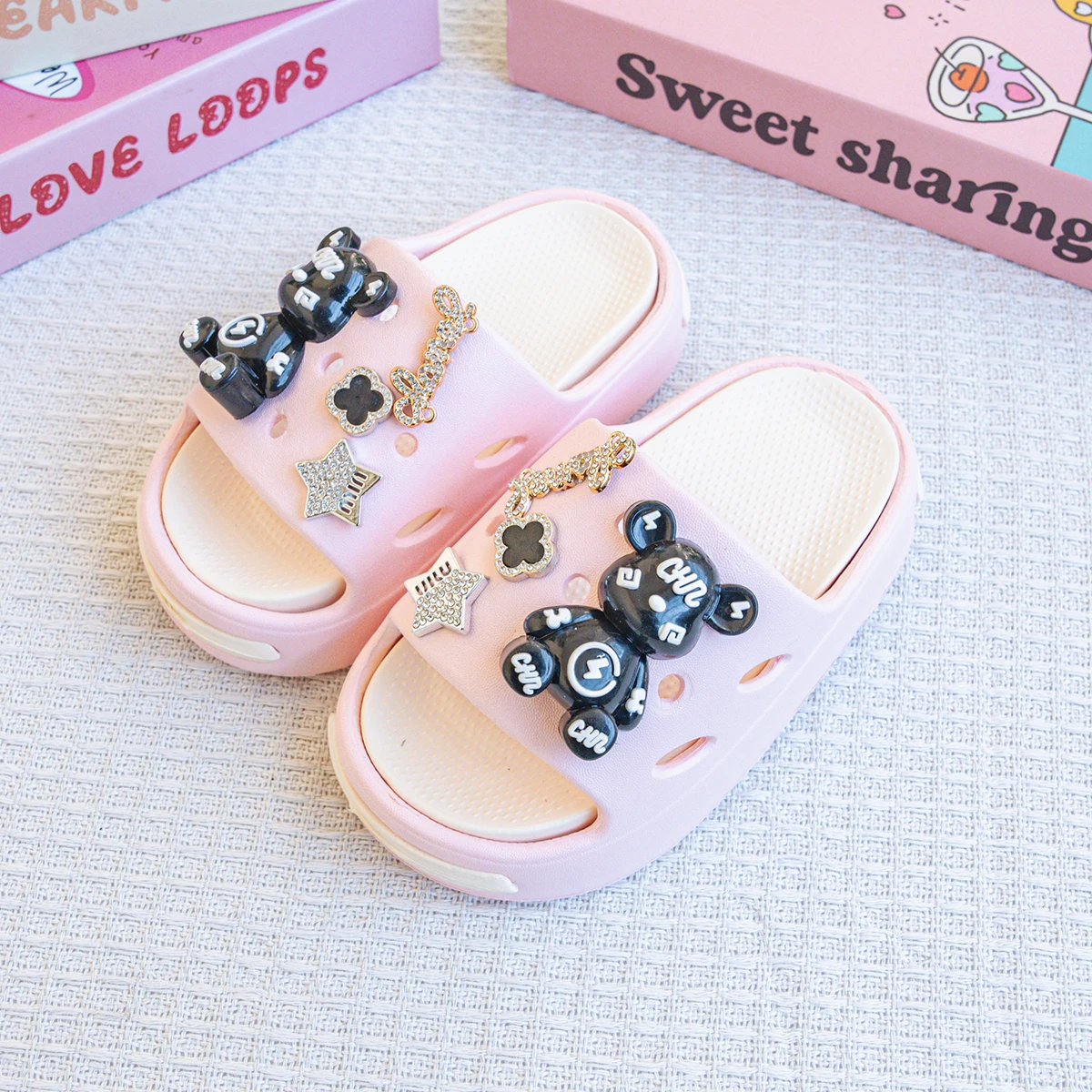 

New Popular Cartoon Letter Bear Versatile Girls Eva Slippers Fashionable Double Soft-Soled Non-Slip Sandals 831