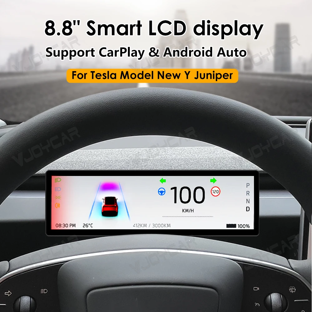 Vjoycar Headup Display Car Hud Dashboard Speed Meter Tire Pressure IPS 8.9