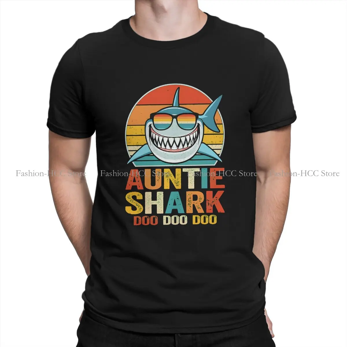 Auntie Shark Doo Doo Doo Unique Polyester TShirt Shark Wild Animal Comfortable Clothes T Shirt Stuff