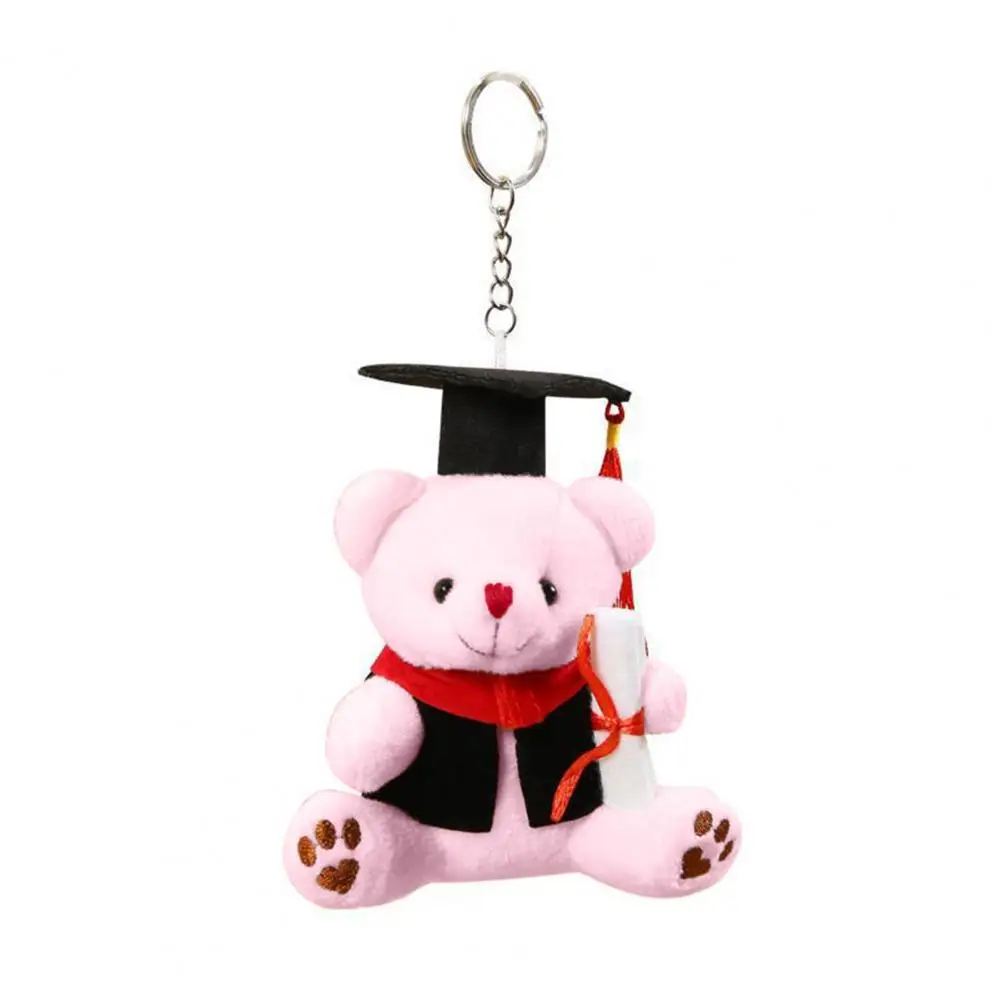 Exquisite Bear Plush Toy College Style Plush Key Ring Cute Charms Stuffed Doll Toy Backpack Keychain Pendant  Ornament