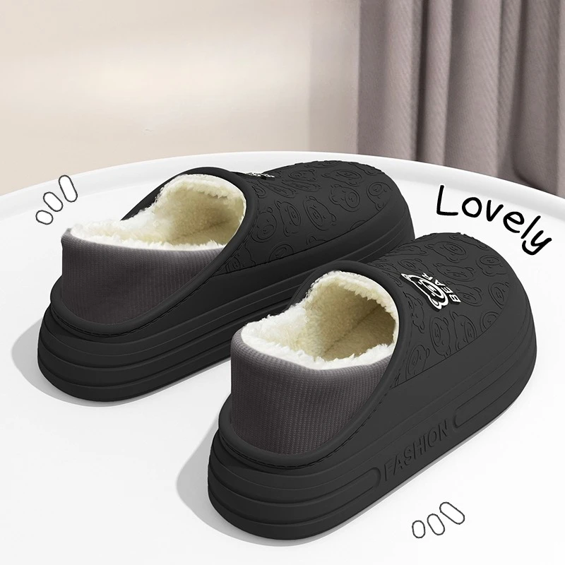 

Новые модные хлопковые тапочки, женские зимние теплые домашние толстые бархатные туфли, мужская непромокаемая обувь, садовые домашние лаконичные слипоны