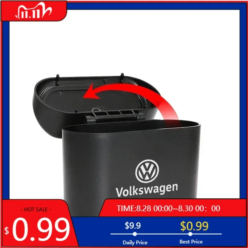 

VW GTI GOLF 2026 Hot For VW VOLKSWAGEN ABS Car Trash Hanging Storage Bins For Volkswagen Beetle Scirocco POLO Sharan Sagitar Mag