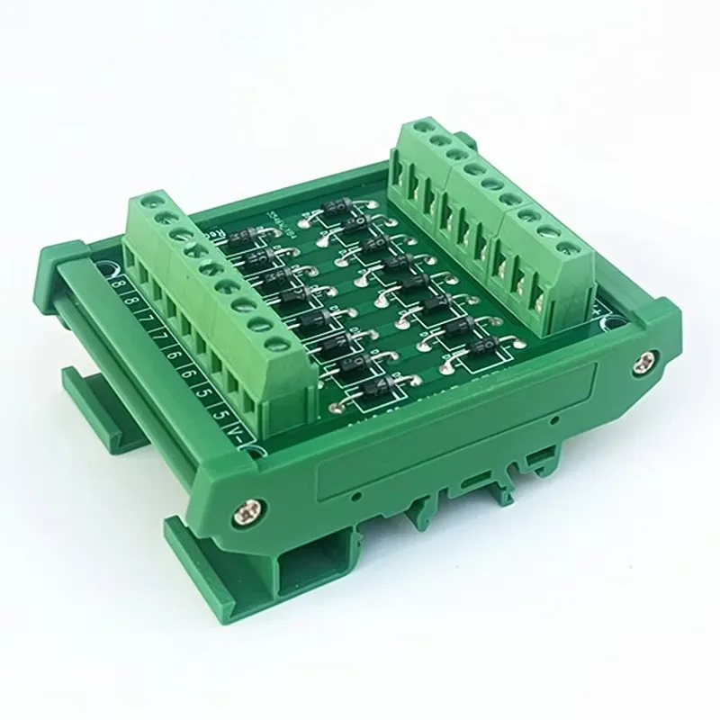 DIN Rail Mount 1N4007 1 Amp 1200V Common cathode diode module  Array Breakout Board.