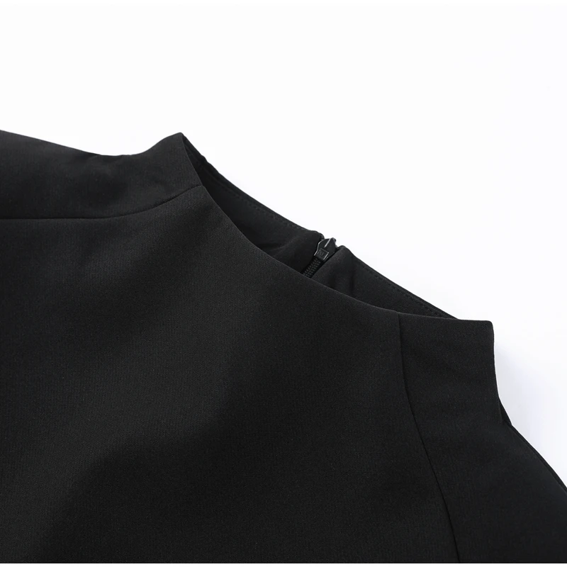 Elegant Cropped Shawl Tops Women's Short Sleeves Stand Collar Coat With Shoulder Pad 2026 New Ladies Spring Summer Solid Outwear