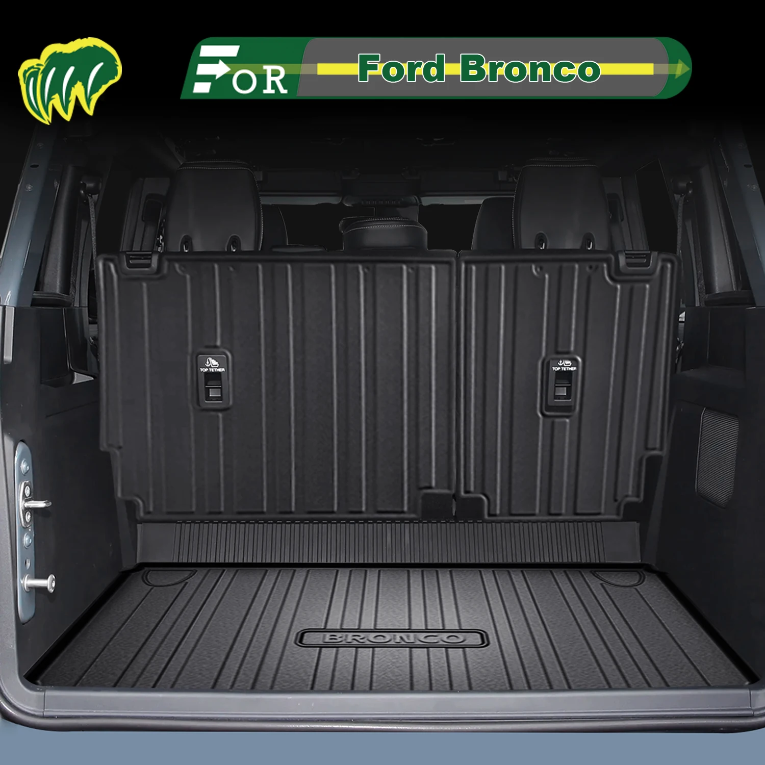 

Для Ford Bronco 2024-2025 TPE индивидуальный коврик для багажника автомобиля всесезонный коврик для багажника 3D-образный коврик для багажника защитный коврик для спинки стула