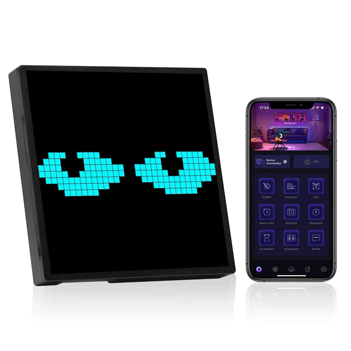 APP LED display screen Pixel screen blink dynamic animation DIY Multimedia player Desktop display screen Decorative accessories