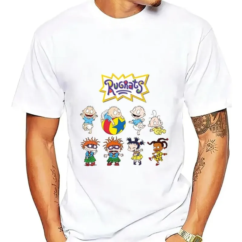 Cartoon R-Rugrats Cool T Shirt Men Couple Combination Women Clothes Short Sleeve Collar Fashion Cotto