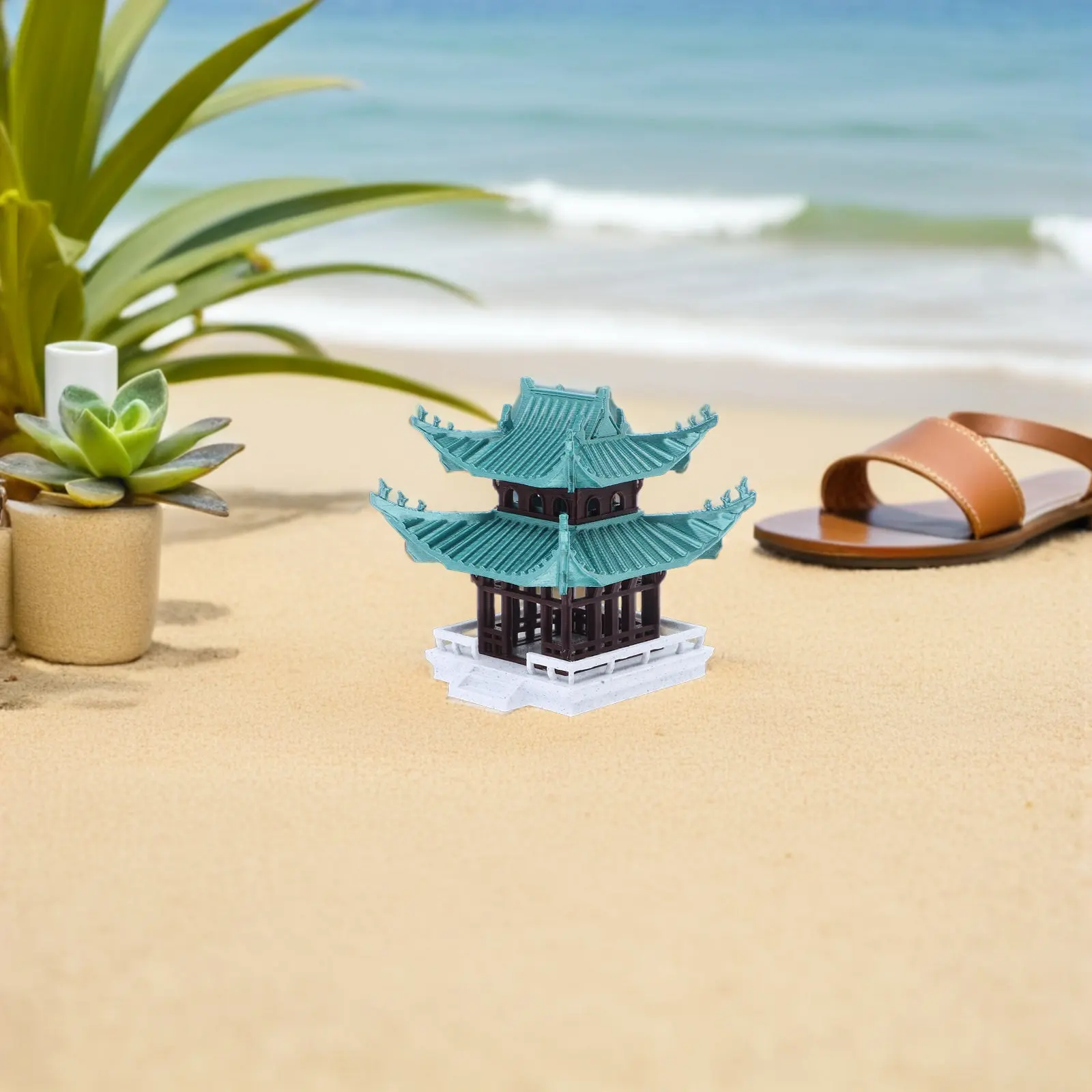 Miniature Pavilion Statue: Handmade Chinese Architectural For Aquarium Fish Tank Fairy Garden Decor Tiny Pavilion Figurine,