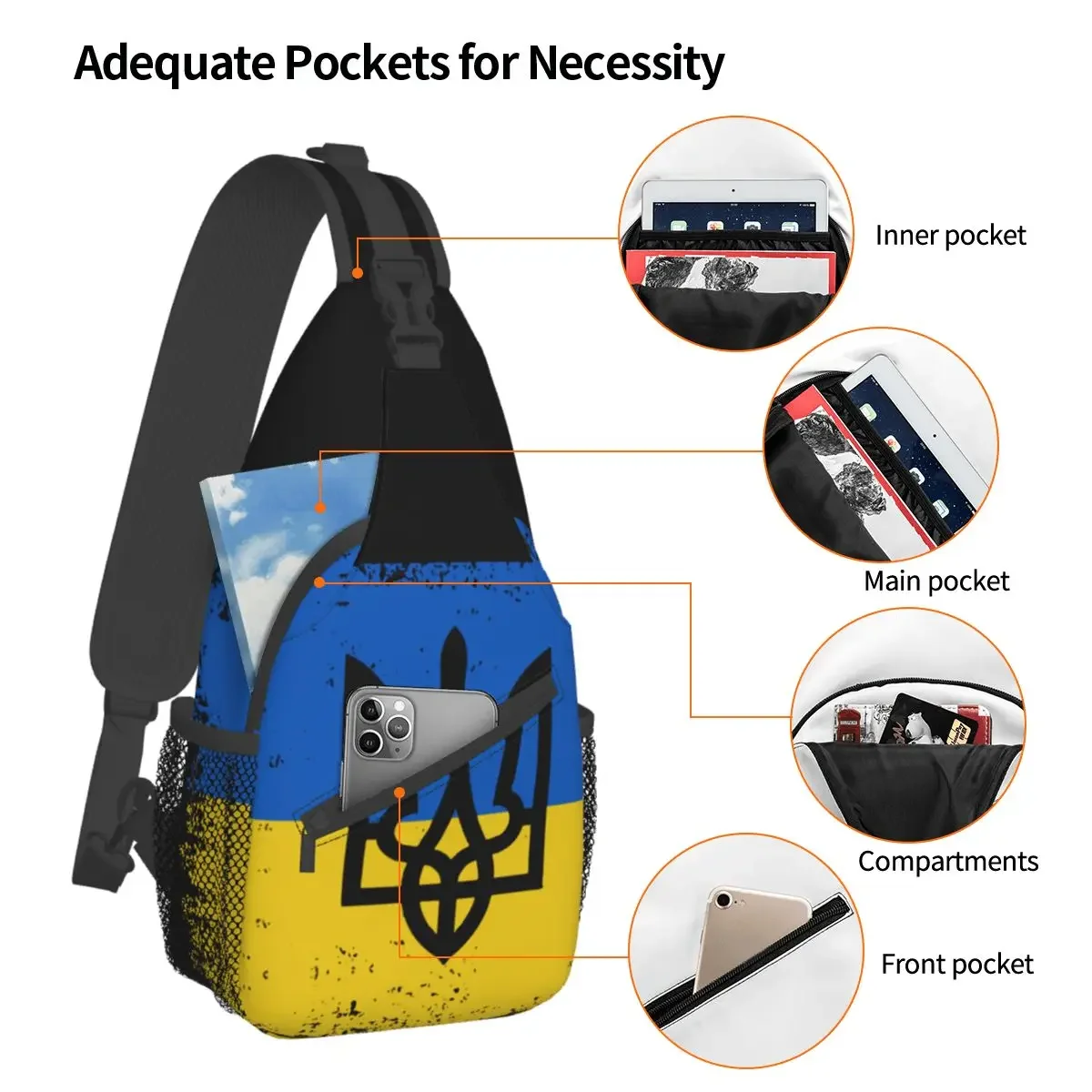Flag Small Sling Bags zaino a tracolla a tracolla sul petto escursionismo zaini da viaggio borse stampate