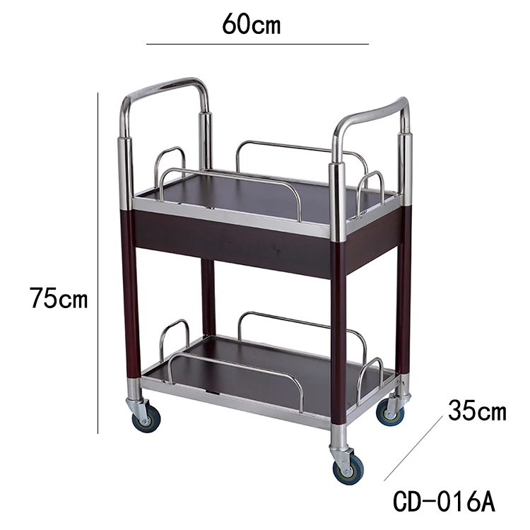 Hotel Furniture Modern Hotel Furniture Modern Trolley Food Cart 2 Serving Trays Rolling Cart Drinks Golden Trolley