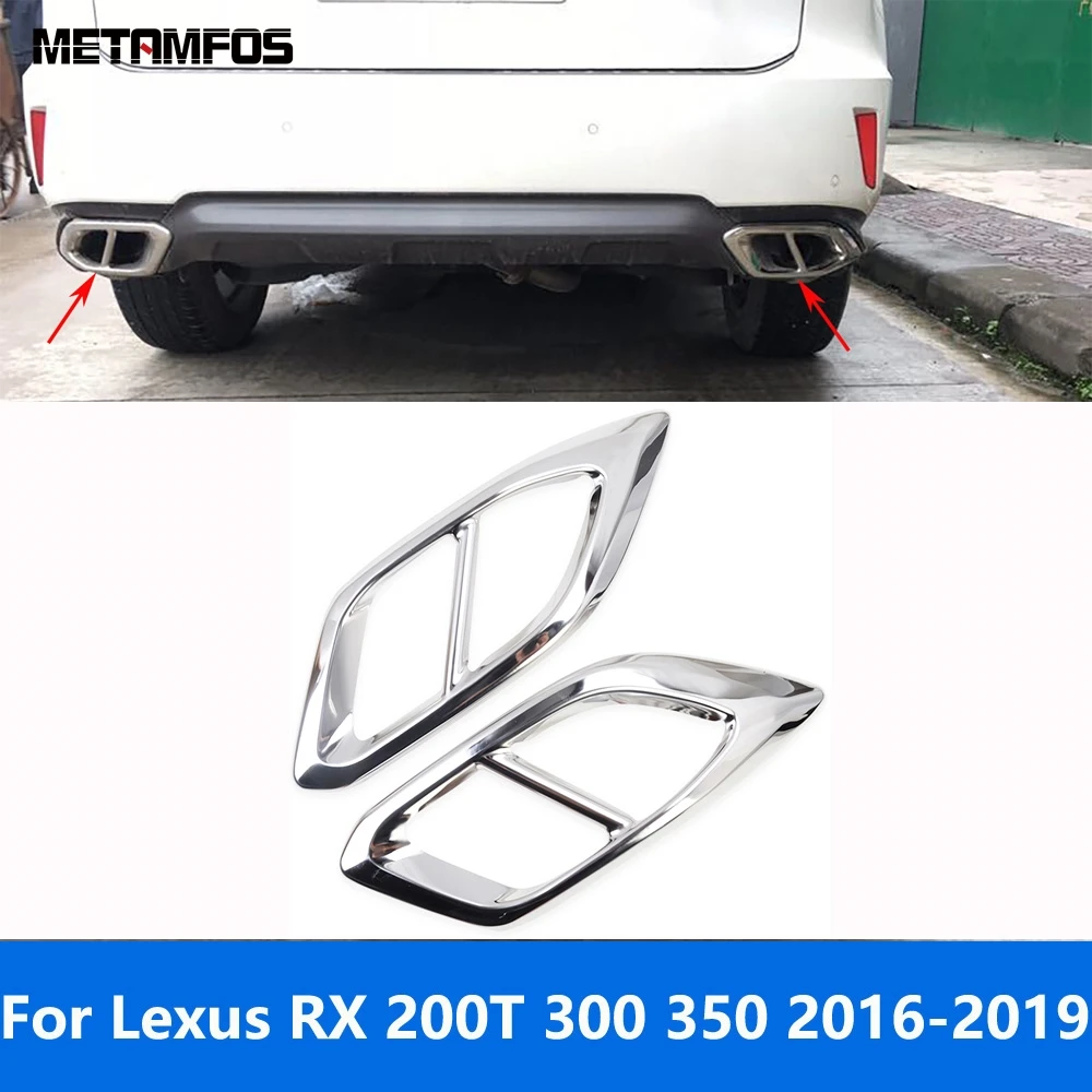 Car Accessories For Lexus RX 200T 300 350 2016 2017 2018 2019 Exterior Tail Exhaust Pipe Muffler Frame Silencer Cover Trim