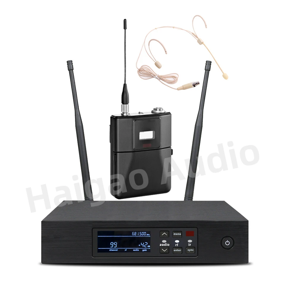 NONE QLXD1 500/600MHz Microphone sans fil professionnel casque micro scène Performancce Hip Hop véritable diversité Bodypack transmetteur 3