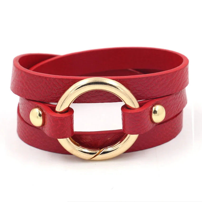 Kirykle Fashion Women Geometric Girl Trendy Fashion Print Wide Leather Bracelets Women Vintage Bangle Female Wedding Jewelry