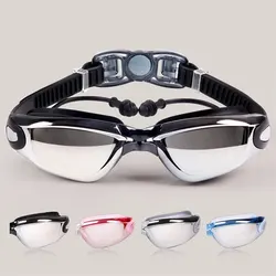 Professional Diving Goggles Electroplating Men And Women All-in-one Earplug Glasses Anti-fog Waterproof HD Swimming Goggles