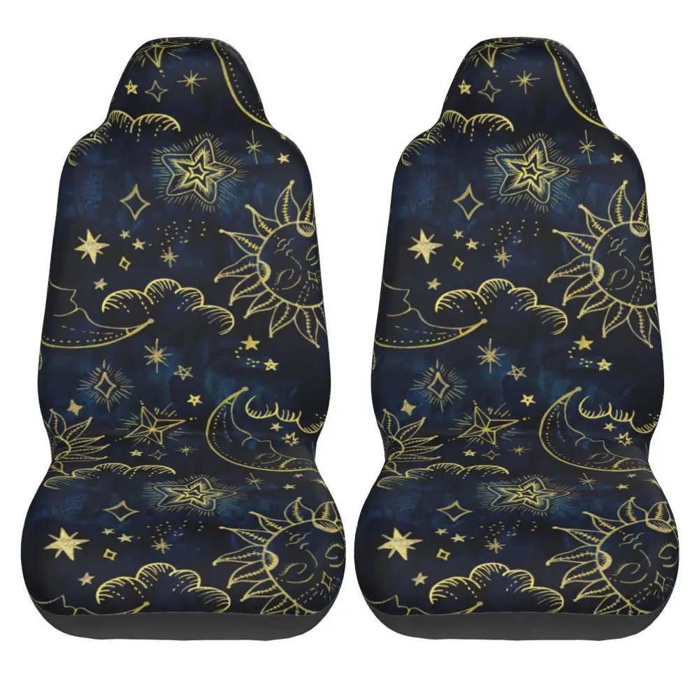 Sun Moon Boho Cosmos Astrology Car seat protective cover, front seat cover suitable for most car models, anti fouling