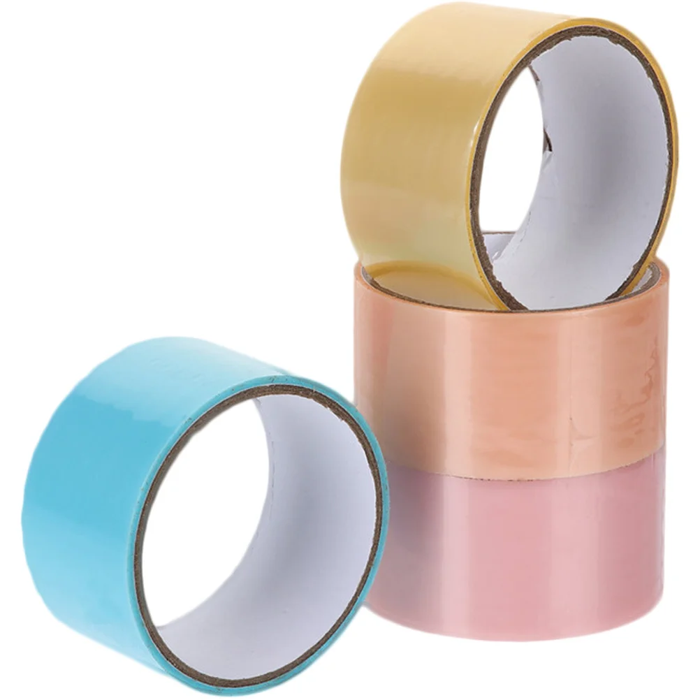 4 ม้วนเทปกาวตกแต่งลูกบอลสีสดใสเทปกาวสำหรับโฮมออฟฟิศการเดินทางบรรเทาความเครียดพกพาสะดวกสนุก