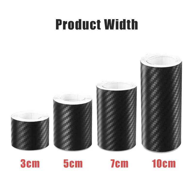 300cm Length Universal Car Door Sill Scuff Plate Carbon Fiber Threshold Cover Panel Step Protector Auto Sticker Guard 3/5/7/10cm