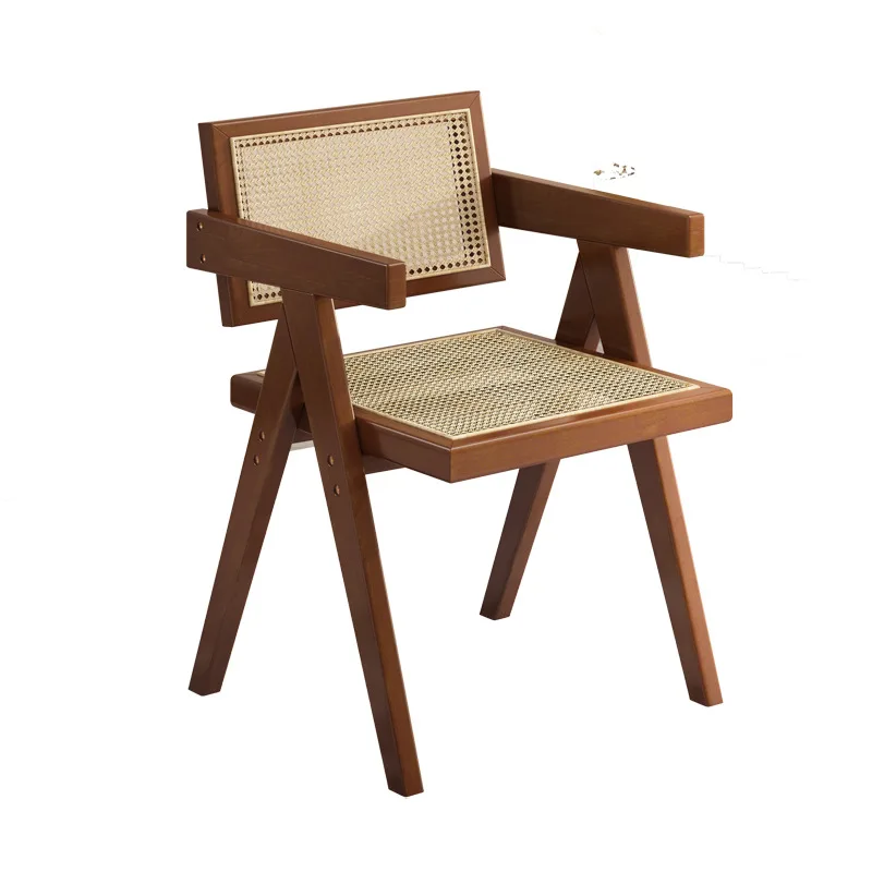 

Chandigarh Chair Nordic Solid Wood Rattan Chair Household Backrest Household Dining Chair