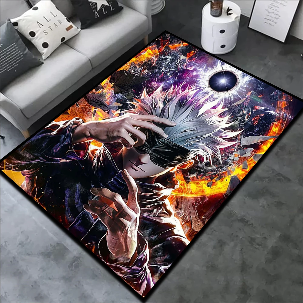 Area Rug Anime Jujutsu Kaisen Gojo Sukuna Kento Yuji Nobara Megumi Room Art Printed Handmade Carpet for Home Decor