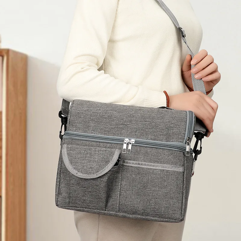 Portable Oxford Breastmilk Cooler Bag Insulated Multi Pocket Baby Bottle Storage Bag Outdoor Travel Thermal Cooler Tote Bag