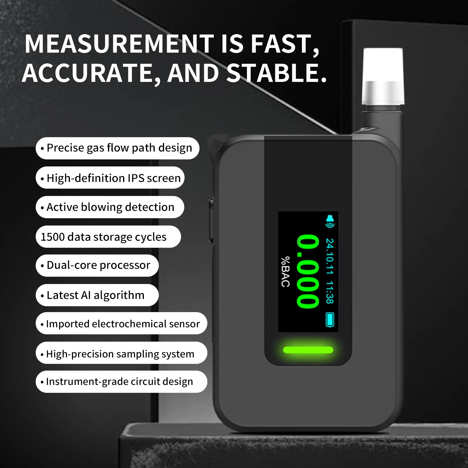 High Precision Fuel Cell Portable Breath Alcohol Tester Monitor Alcohol Breathalyzer Sensor Alcohol Checker Meter