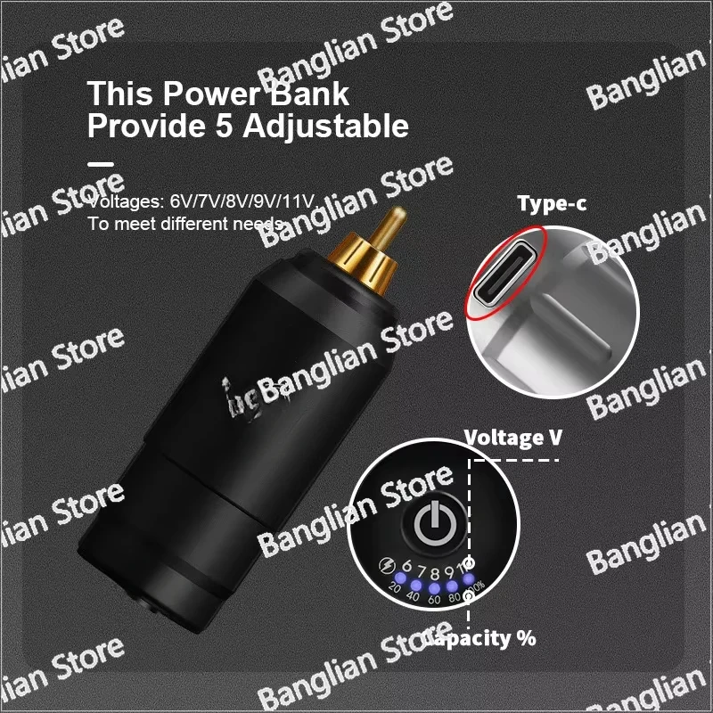 Authentic Rocket Mini Tattoo Pen Short Pen Wireless Battery RCA Interface Power Set