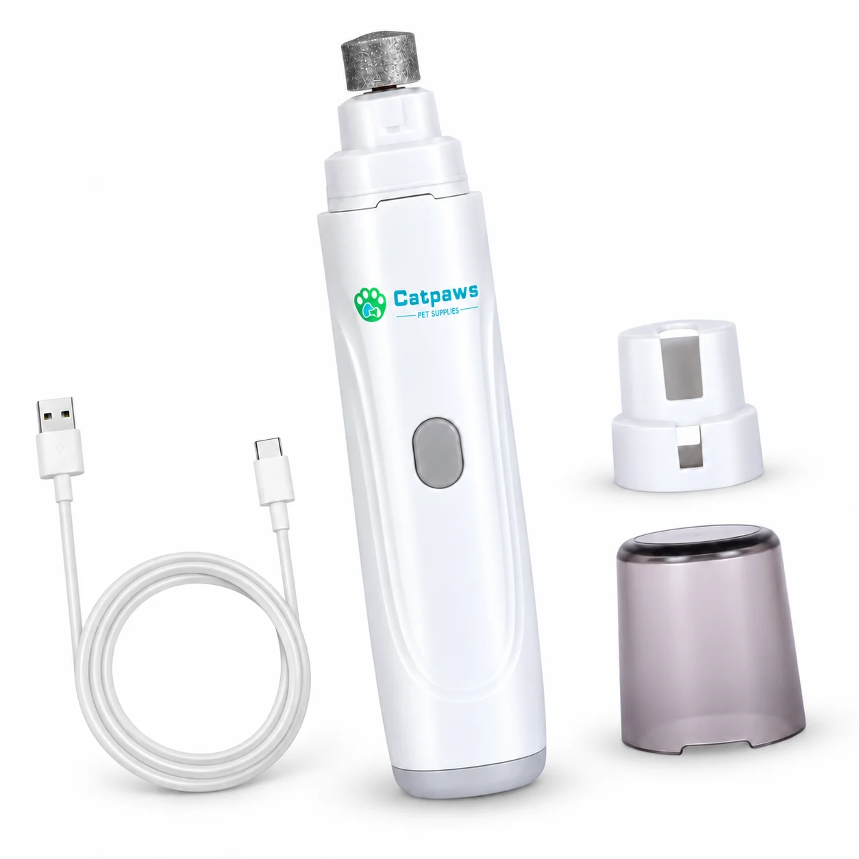 Rechargeable Dog Cat Nail Grinder, Compact 2-Speed Electric Claw File for Home Pet Grooming and Travel