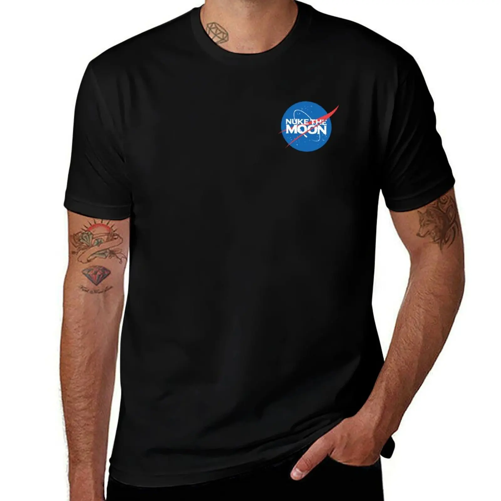 

Smaller Nasa Nuke The Moon T-Shirt sweat summer tops anime figures luxury t-shirt heavy weight t shirts for men