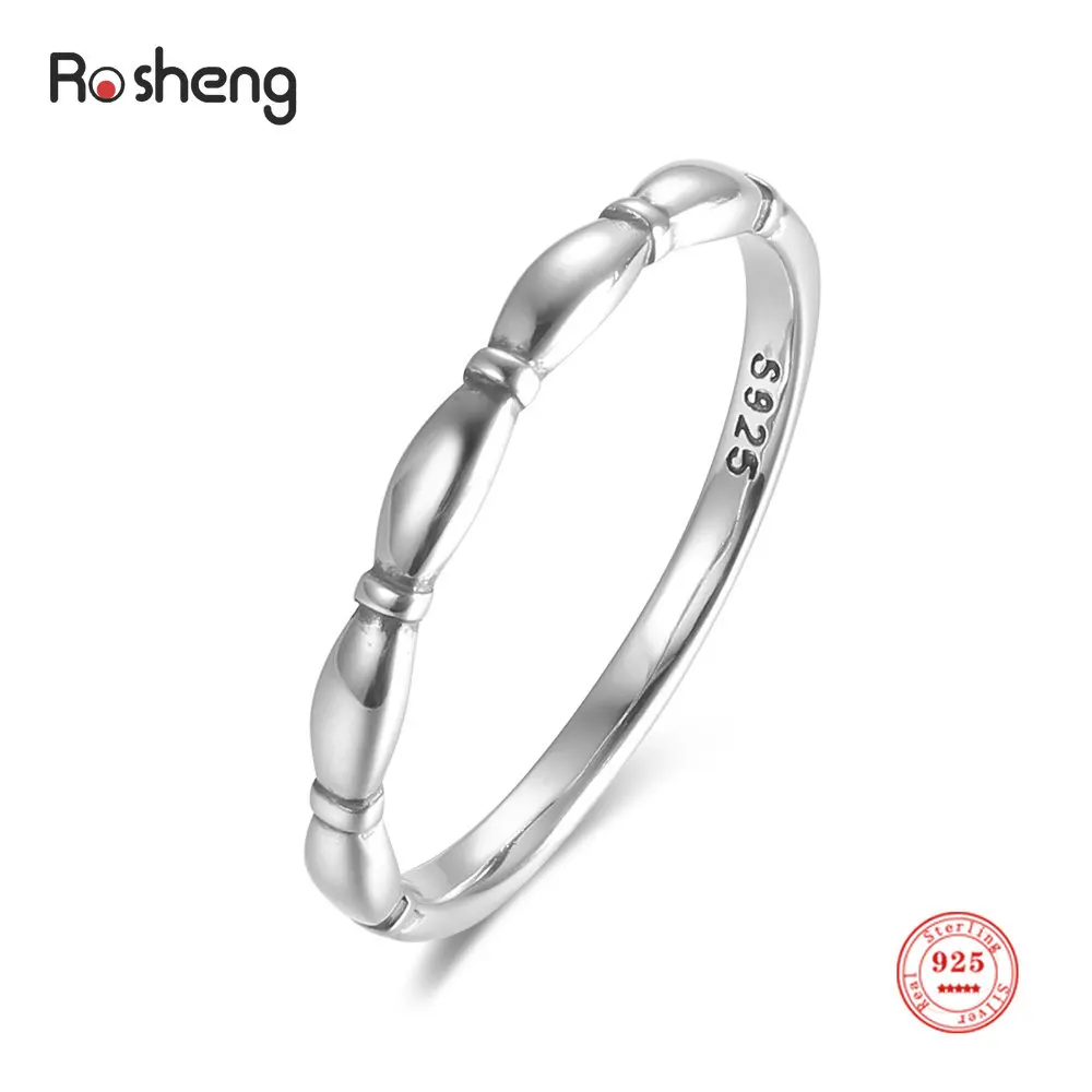 925 Silver Original Women's Ring Jewelry Geometric Simple Finger Rings for Women Female Daily Fine Jewelry Gifts