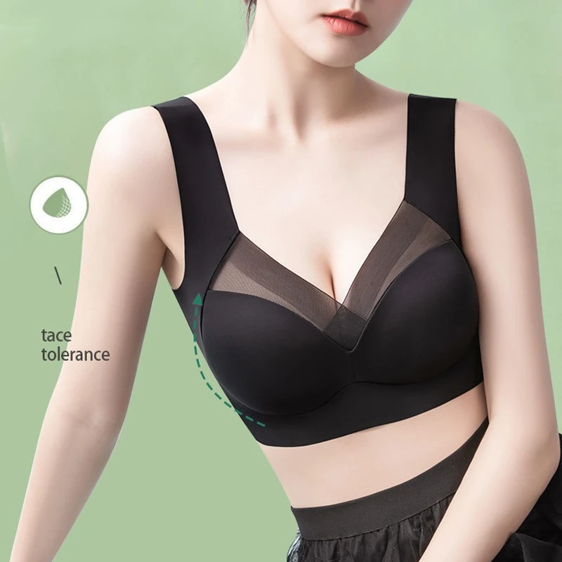 No Trace Large Size No Steel Ring Bra Small Chest Gathered Breast Milk Integrated Sports Sleep Vest Style Small Underwear