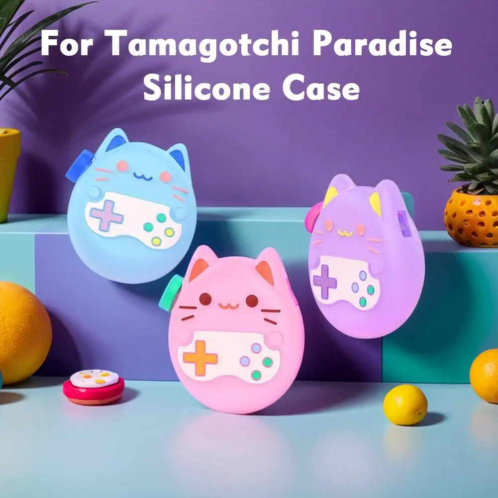 Soft Silicone Case Cute Cat Protective Case Fall Resistant Wear-resistant Decorative Accessories For Tamagotchi Paradise