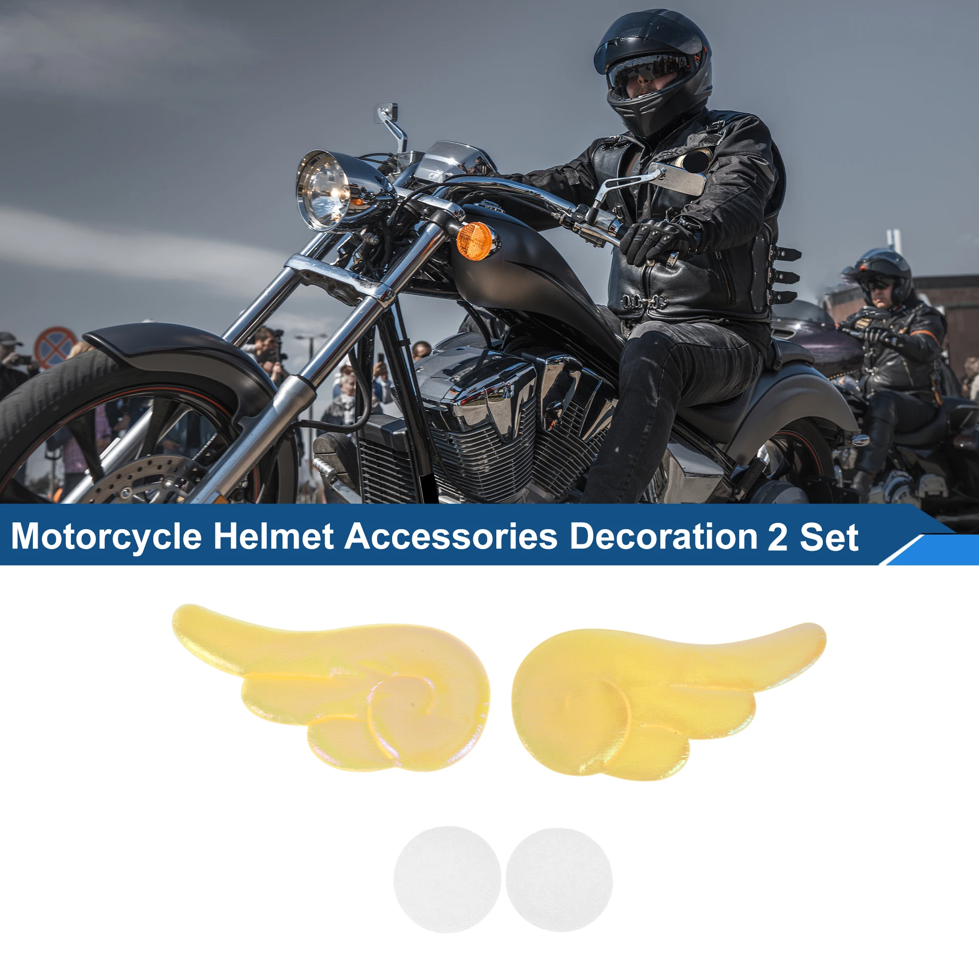 

X Autohaux аксессуары для мотоциклетного шлема, украшения, радужная желтая тканевая наклейка, 2 комплекта