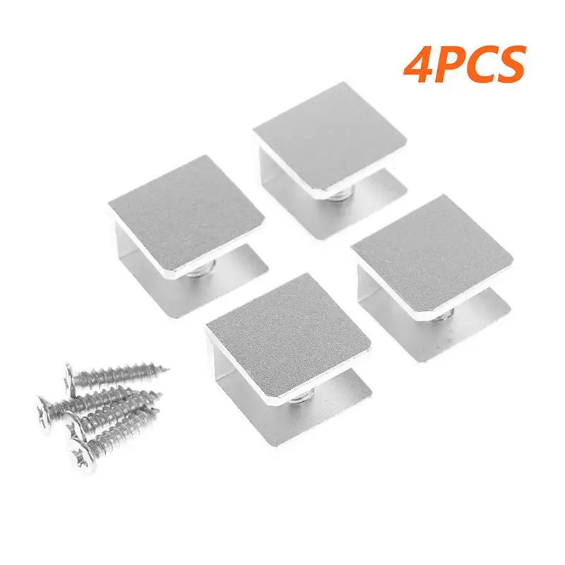 4PCS Square Glass Clamps Glass Clamp Holder Shelf Clip Aluminum Bracket Support For 5mm 6mm 8mm 10mm 12mm Thickness Board