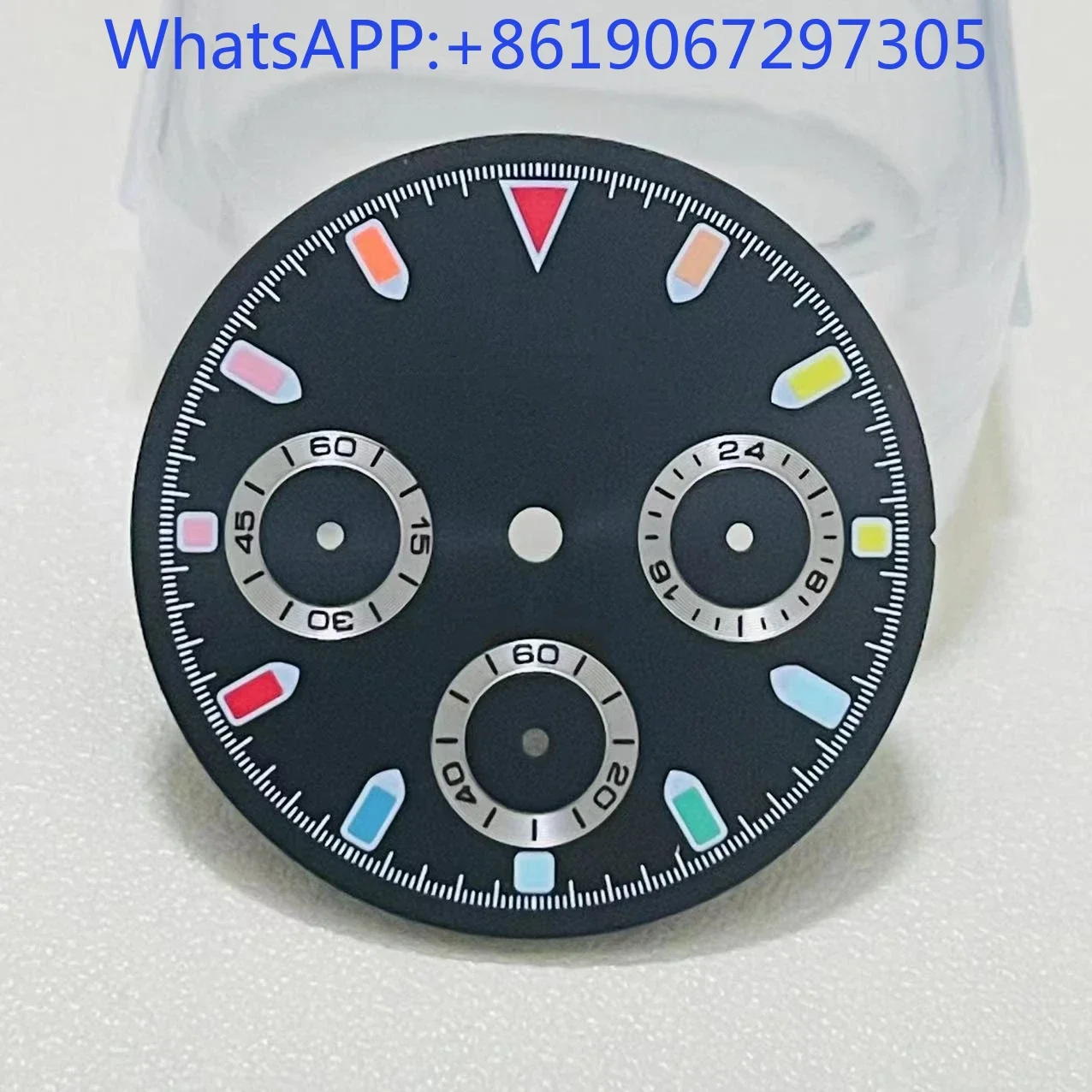 VK63 쿼츠 무브먼트에 적합한 무광택 아랍어 실버 마커 시계 다이얼 수정 다이얼 액세서리 다이얼 페이스 그린 루메