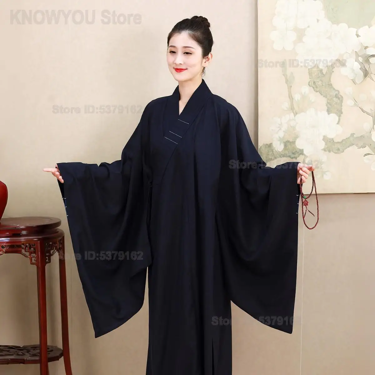 Temple Dharma Assembly Uniform Women Traditional Haiqing Robe Loose Breathable Soft Meditation Outfit Female Buddhist