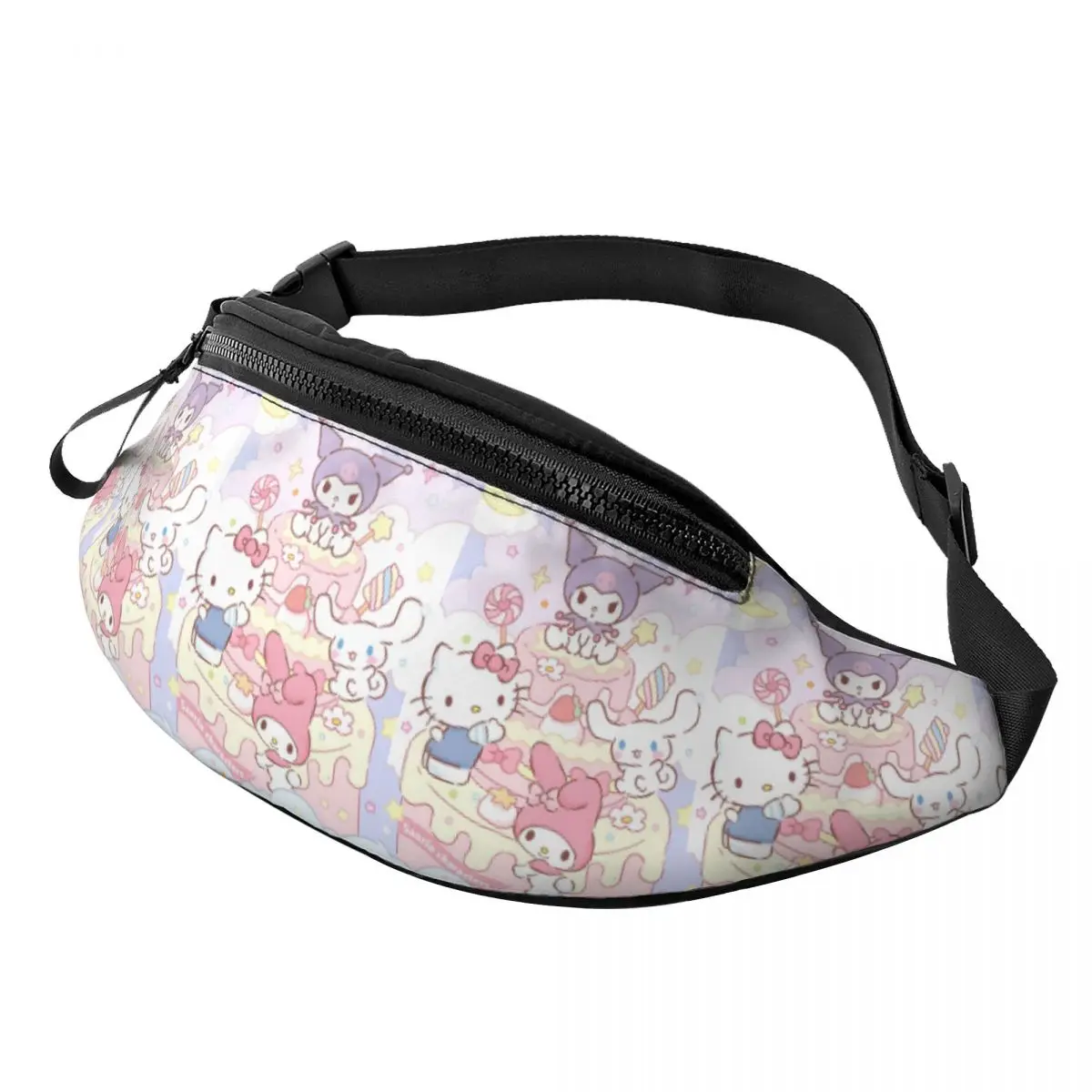 

Custom Melody Fanny Pack Men Women Cute Cartoon Crossbody Waist Bag for Hiking Phone Money Pouch