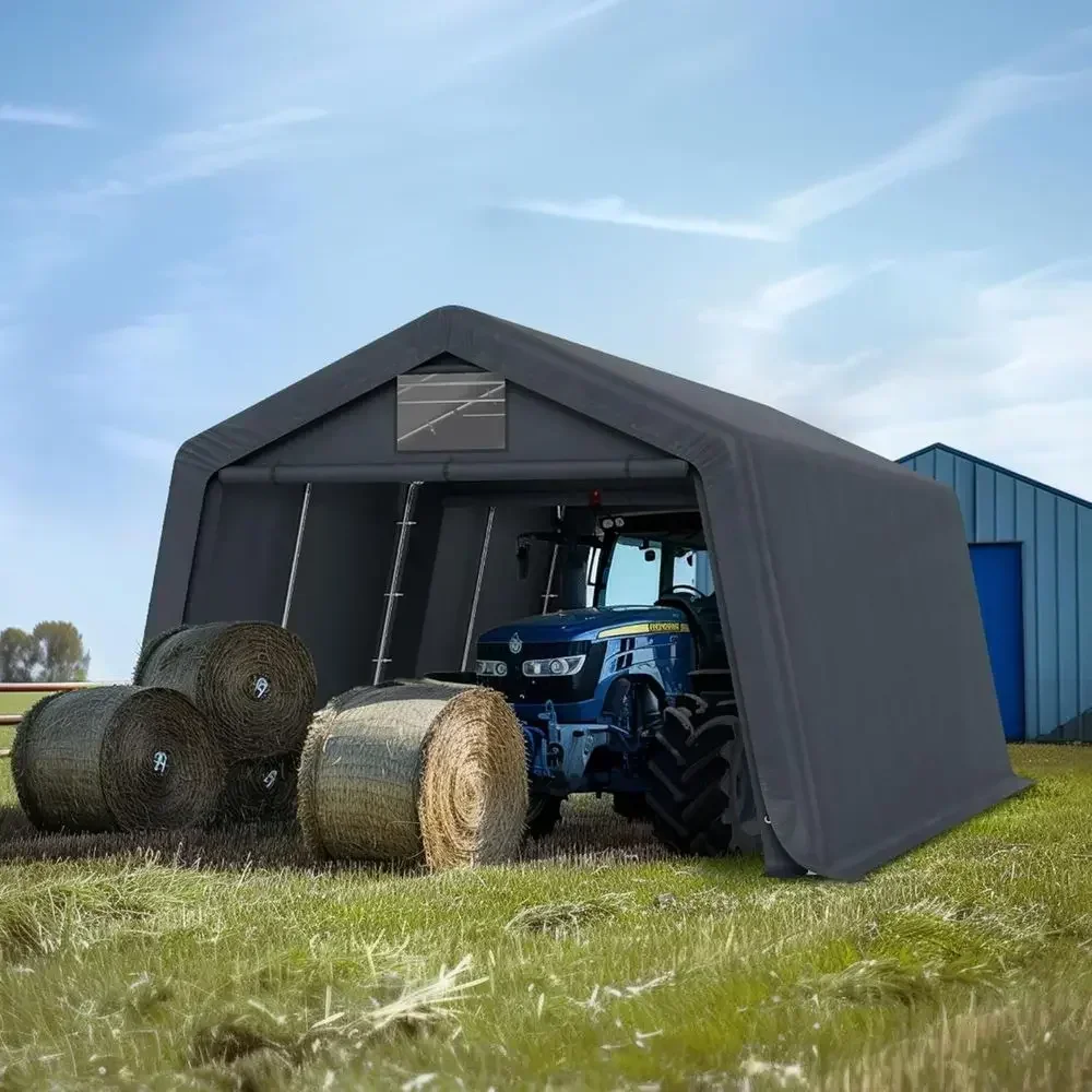13x22t Carport Heavy Duty Storage Shed Outdoor Anti-Portable Shelter with DoGarage Tent or Utv Boat Truck Motorcycle