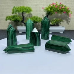 Natural Malachite Crystal Polished Wand Tower Minerals Gems Green Quartz Stone Meditation Reiki Energy Home Decoration Gift