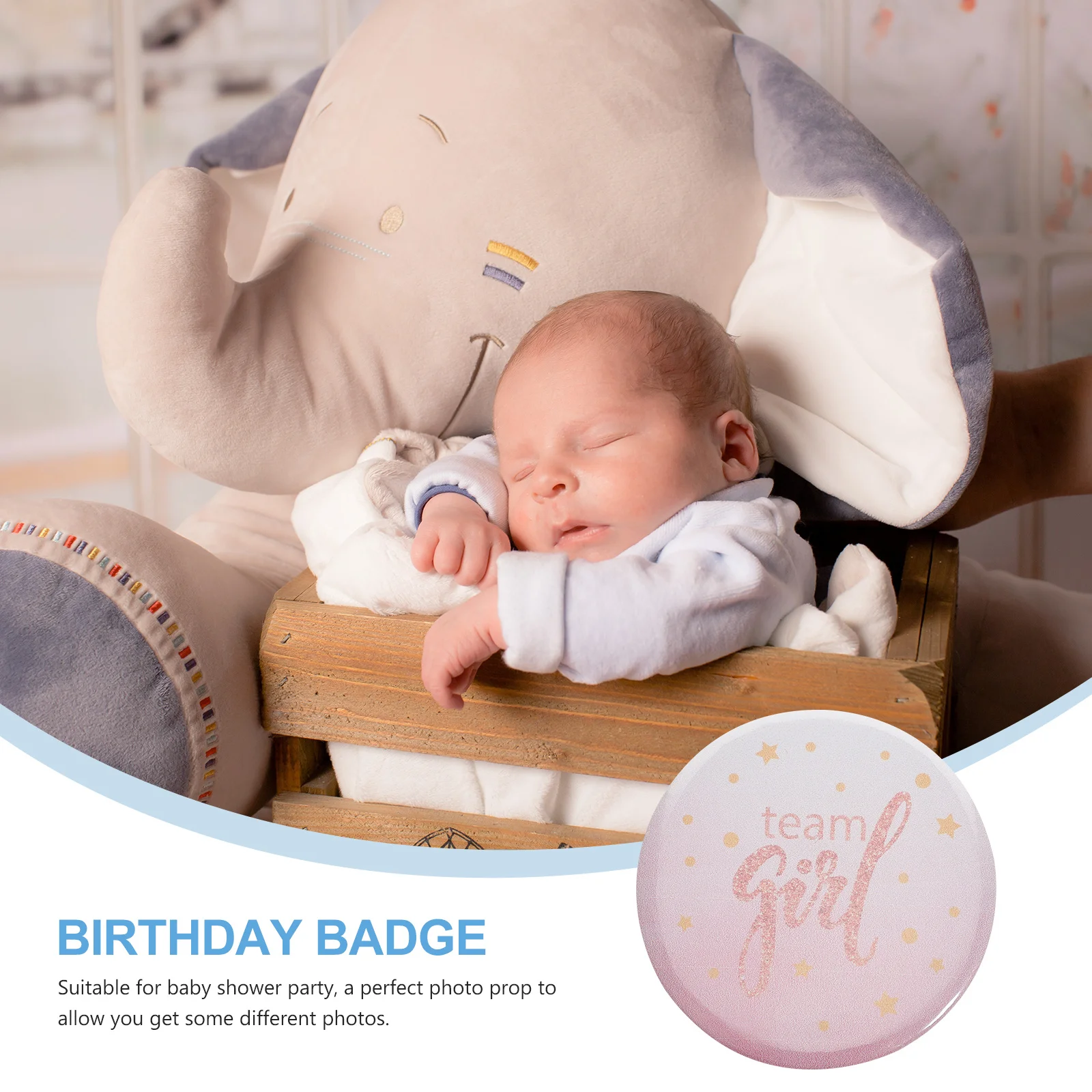 

50Pcs Birthday Badge Pin Girl Birthday Party Brooch Photo Props Baby Shower Gender Reveal Tinplate Badge Party Favor Accessories