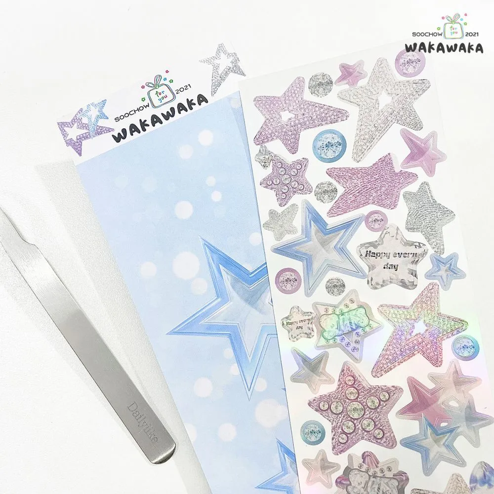 Scrapbooking Stickers Korean Deco Star Sticker For Idol Card Deco Scrapbook DIY Material Decoration Stationery Sticker