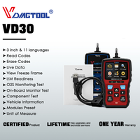 VDIAGTOOL VD30 OBD2 Scanner DTC Lookup Code Reader I/M Readiness Car Scan Tool Battery Test Multi-language Lifetime Free Update