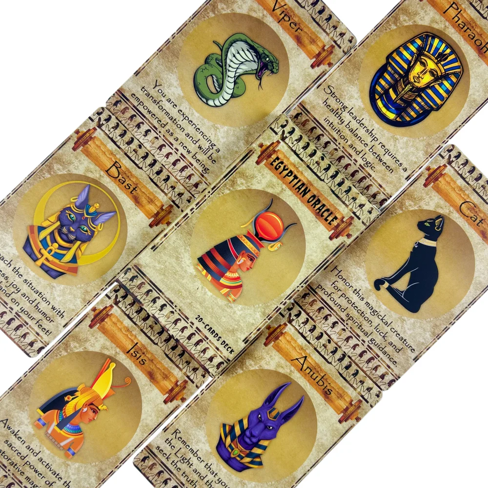 

Египетские карты Оракула: 20 карт Оракула на английском языке, издание Tarot Edition, колода для гадания, настольная игра, игральные карты