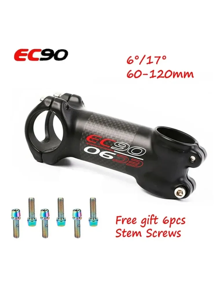 AliExpress EC90 Stem 31.8mm MTB Handlebar Stem 6/17degrees Mountain Bike Stems 60-120mm Bicycle M5 Stem Screws Cycling Accesorios