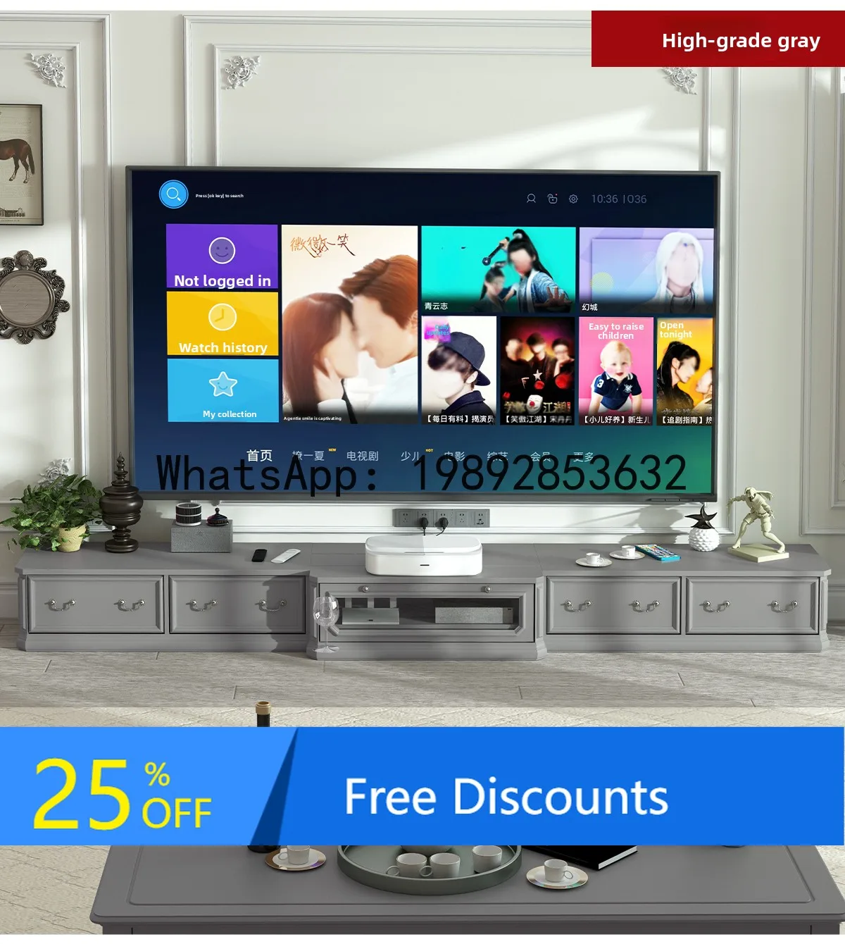 YFY Pure Solid Wood 1.6-1.8-2-2.2-2.4-3- 3.56m Custom Length Projector Laser TV TV Stand