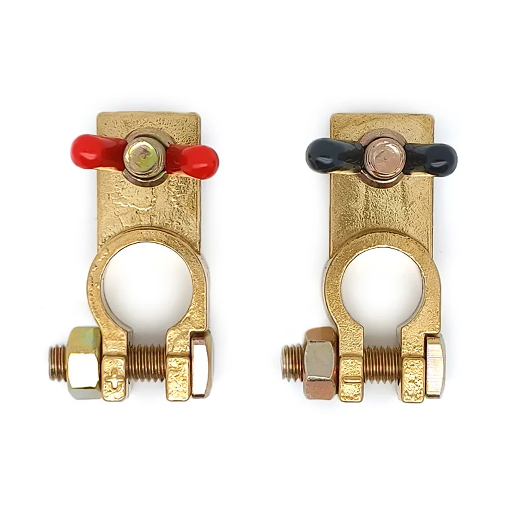 

12V Solid Brass Battery Terminal Connectors Easy Installation Car Clamps for RVs Boats and Various Electric Setups