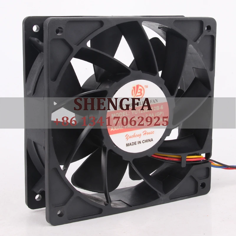 Case Fan YU1238H12B-6 violent large airflow Ball Bearing cooling fan 120X120X38MM DC12V 2.8A
