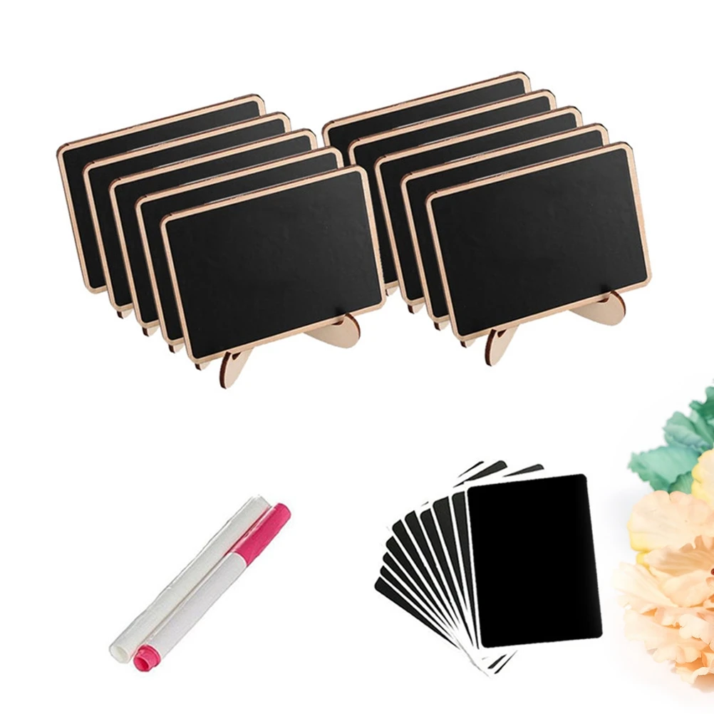 

10pcs Mini Chalkboard Set Thick Sturdy Wedding Party Blackboard Signs Mini Party Chalkboard Reusable Stand Display Notice